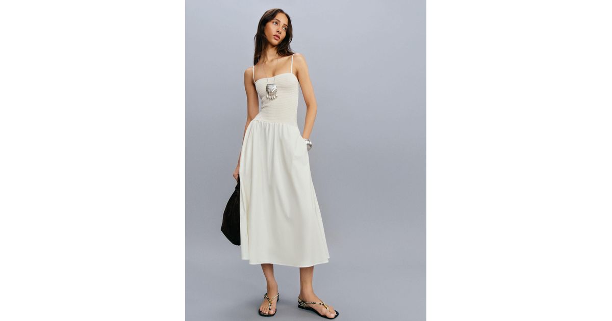 Reformation Nellie Knit Dress in White | Lyst