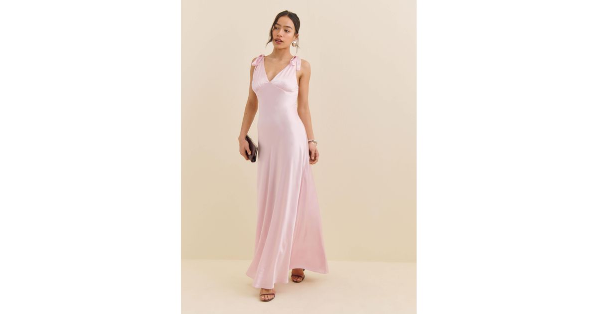 pernille silk dress pink Reformation Pernille Silk Dress in Pink