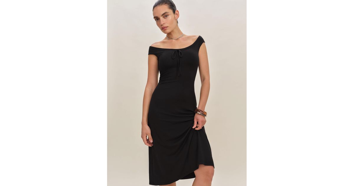 Reformation Milo Knit Dress in Black | Lyst