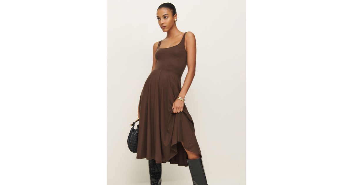 reformation rou knit dress review in Natural Look cute