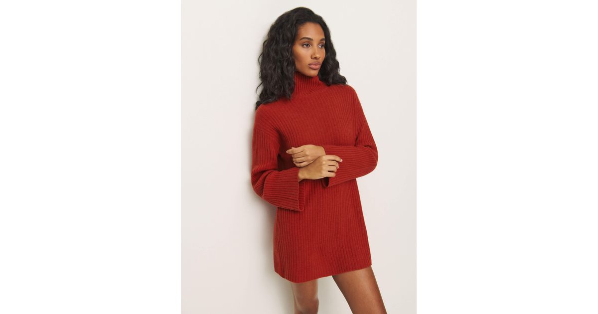 Reformation Ozzy Sweater Dress in Red | Lyst