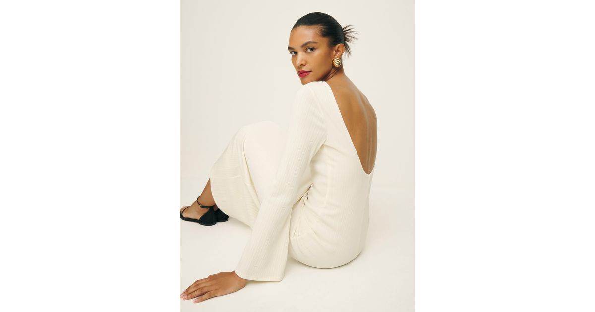 Reformation Delphina Knit Dress in Natural | Lyst
