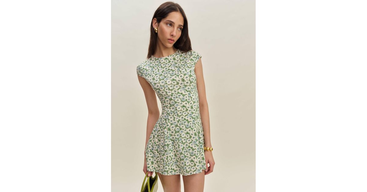 Reformation Yves Knit Dress in Green | Lyst