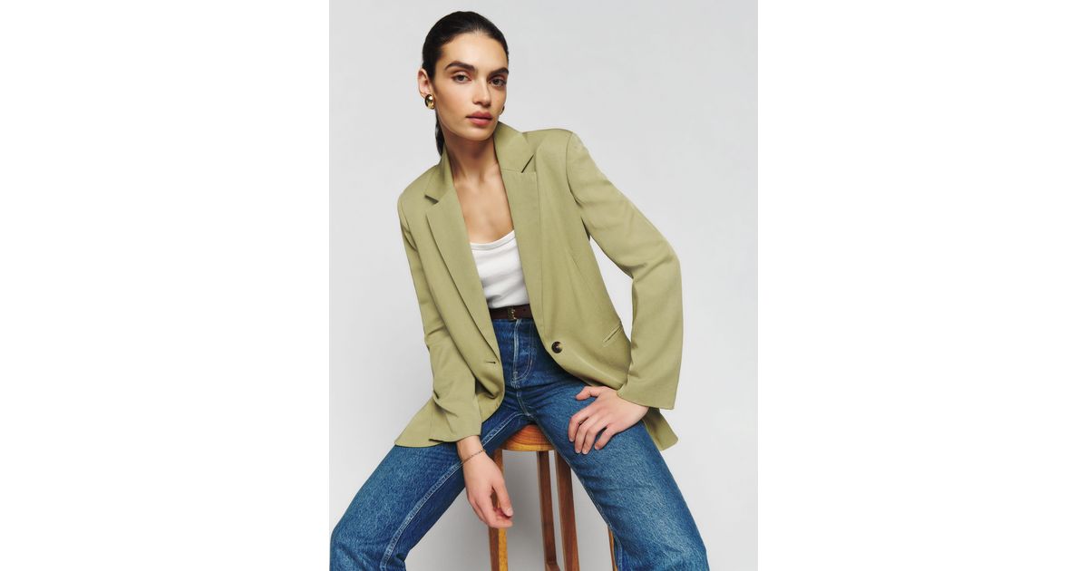Reformation The Classic Relaxed Blazer in Green | Lyst