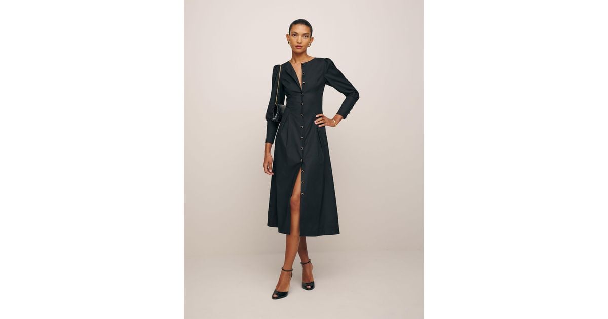 reformation halia long sleeve button front midi dress Halia Dress
