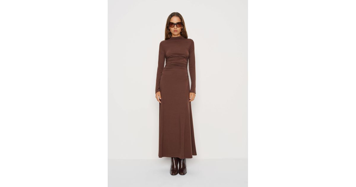 Reformation Nemy Knit Dress in Brown | Lyst Reformation Nemy Knit Dress in Brown | Lyst