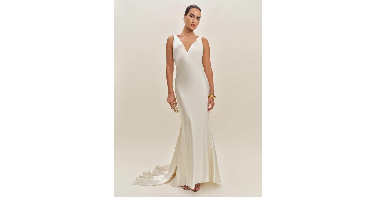 margot silk dress reformation Reformation Margot Silk Dress in Natural