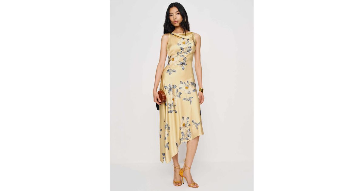 reformation scotia silk dress Reformation Scotia Silk Dress in Natural