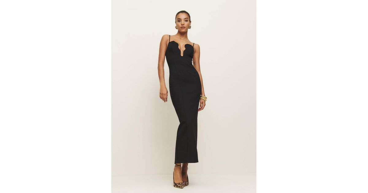 Reformation Isa Knit Dress in Black | Lyst