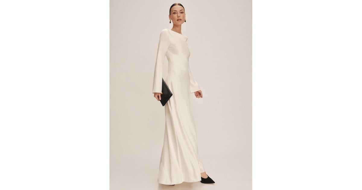 reformation ciana satin dress Reformation Ciana Satin Dress in Natural