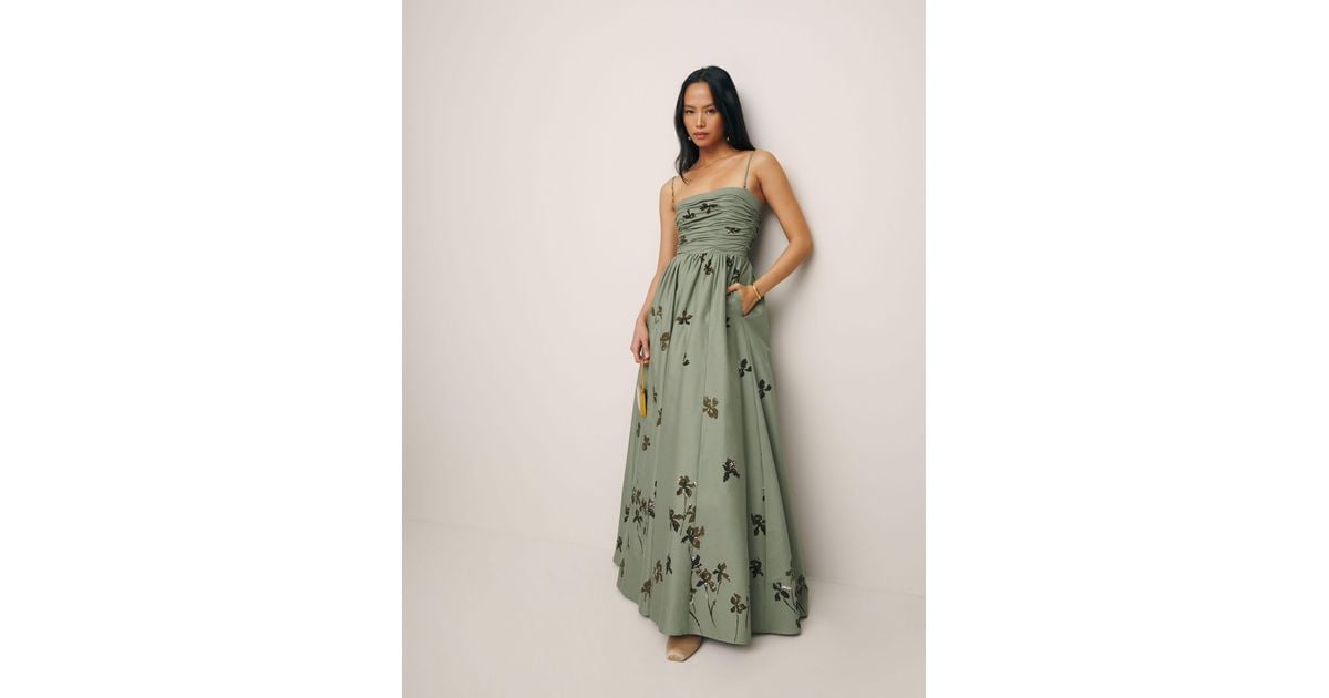 reformation kastoria dress green Green Sparkly Lace Prom Dresses 2025 Sweetheart Neck Off the Shoulder –  vigocouture main image 1