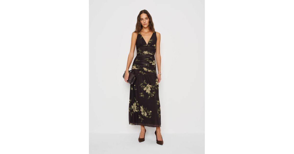Reformation Aura Knit Dress in Black | Lyst
