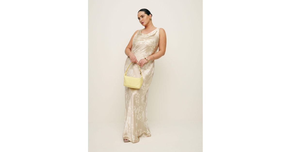 Reformation Annabelle Silk Dress Es in Natural | Lyst