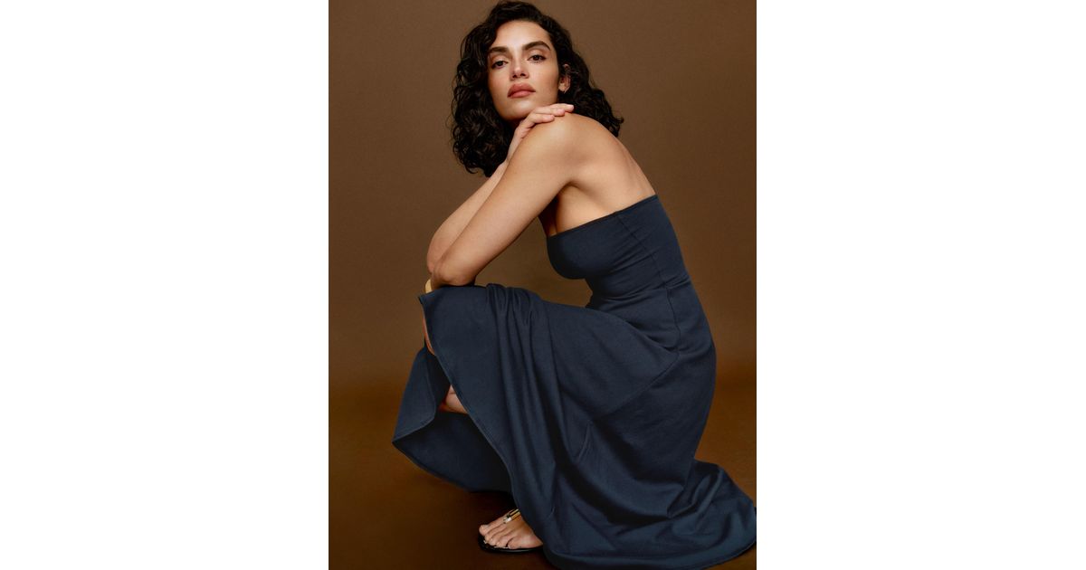 Reformation Lora Knit Dress in Blue | Lyst Reformation Lora Knit Dress in Blue | Lyst