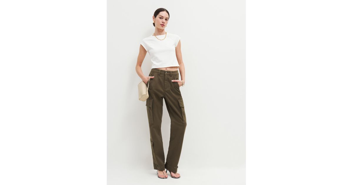 Reformation Bilijana Relaxed Cargo Pants in Green Lyst Canada