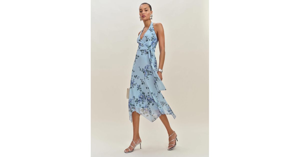 knee length dresses for ladies Reformation Alouette Satin Mesh Dress – The Closet New York main image 1
