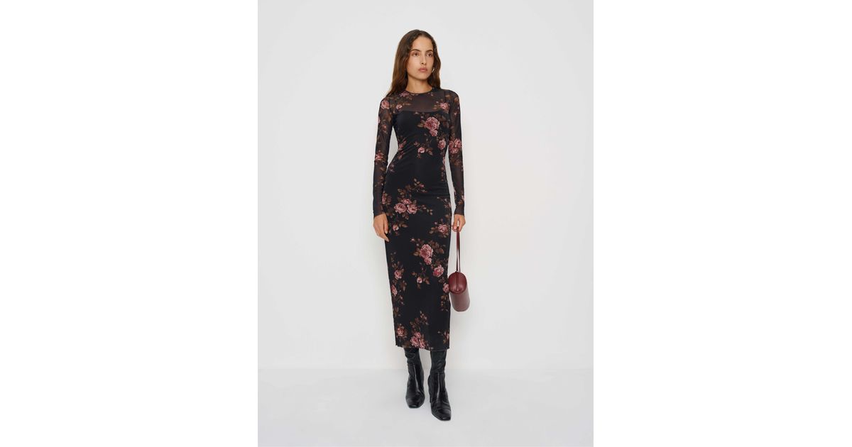 reformation mesh dress Reformation Alouette Satin Mesh Dress The Closet New York