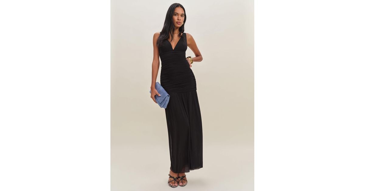 Reformation Aura Knit Dress in Black | Lyst