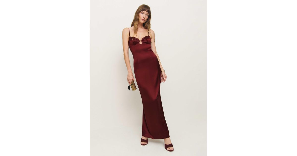 sathia satin dress Reformation Sathia Satin Dress | Red