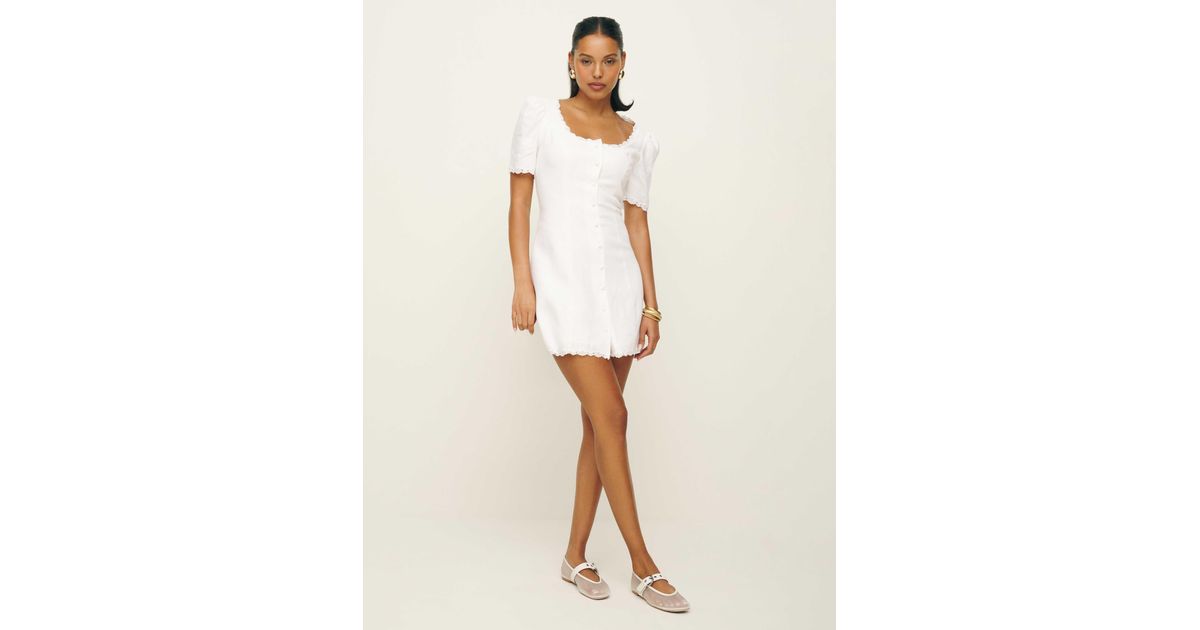Reformation Anabella Linen Dress 6 in Natural | Lyst Reformation Anabella Linen Dress 6 in Natural | Lyst