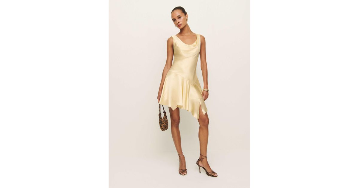 reformation kalmia silk dress Reformation Kalmia Silk Mini Dress In Black - 50% Off