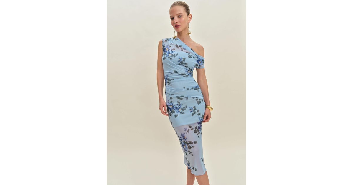 Reformation Adrielle Knit Dress in Blue | Lyst