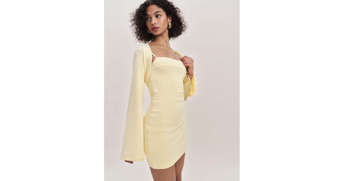 Reformation Chloe Knit Shrug Dress Set in Natural | Lyst