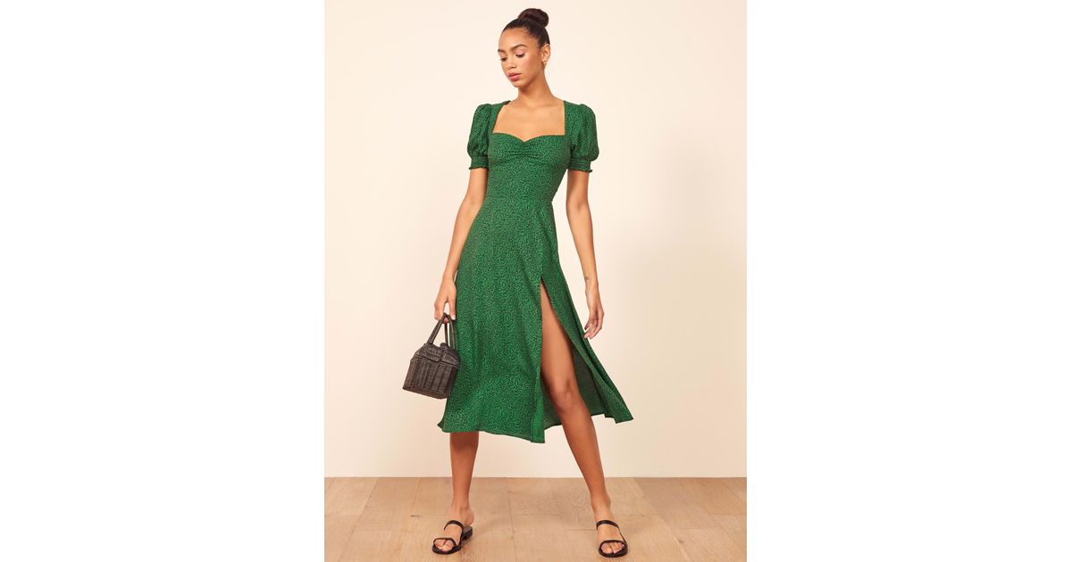 Reformation Lacey Dress in Green | Lyst