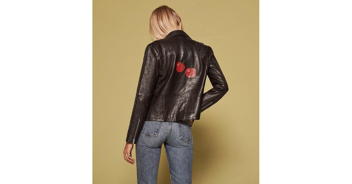 Reformation Cherry Leather Jacket in 