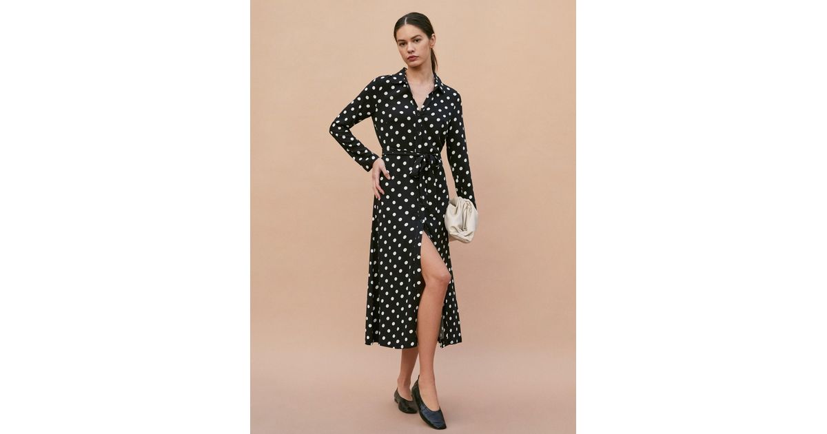 Reformation Brighton Dress in Polka Dot 