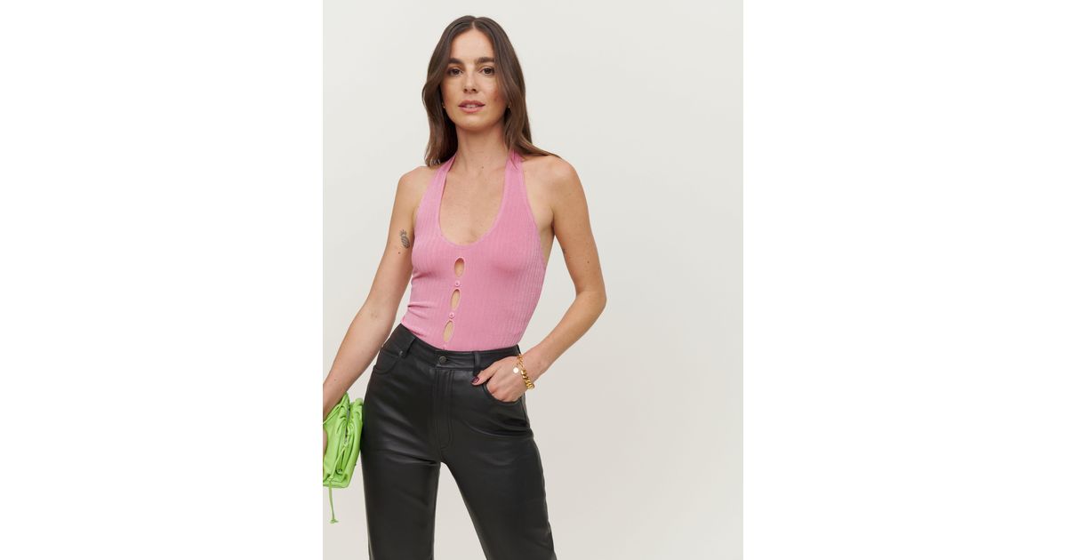 Reformation Liberty Knit Tank in Pink Lyst