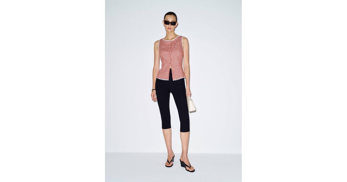 Reformation Amela Linen Top 0 in Red | Lyst UK