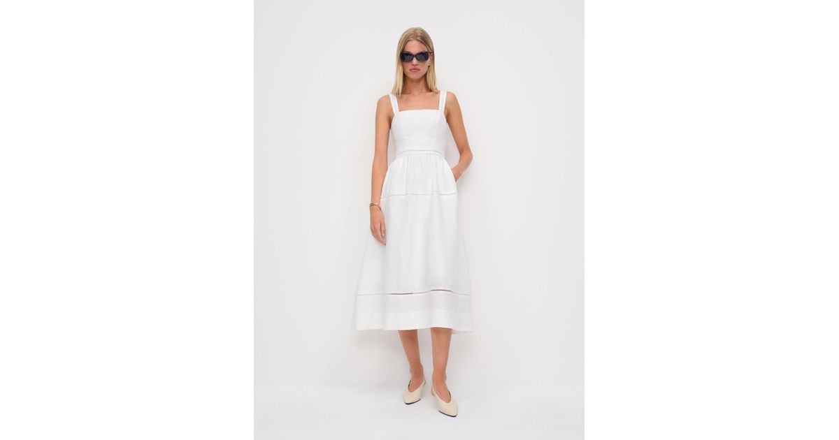 Reformation Everett Linen Dress 0 in Brown | Lyst