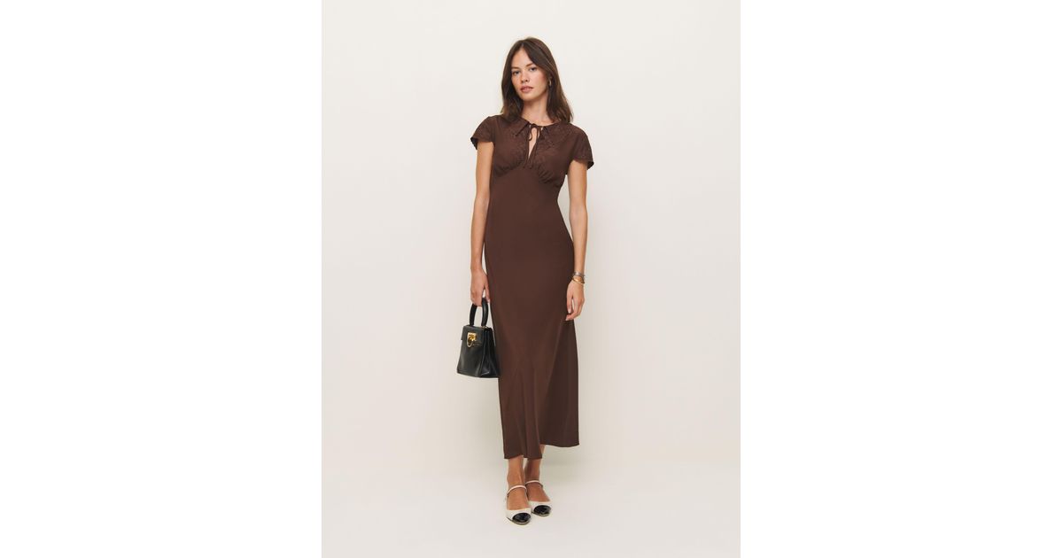 lydia silk dress reformation Reformation Lydia Silk Dress In Blonde - 50% Off