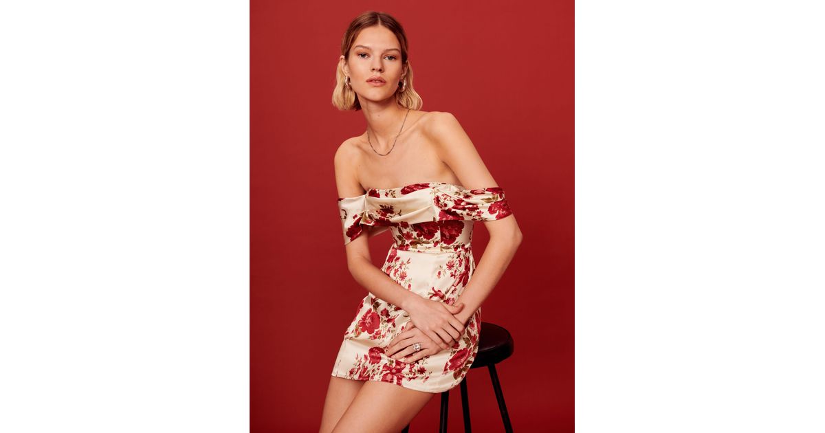 lanelle silk dress reformation Reformation Lanelle Silk Dress in Red