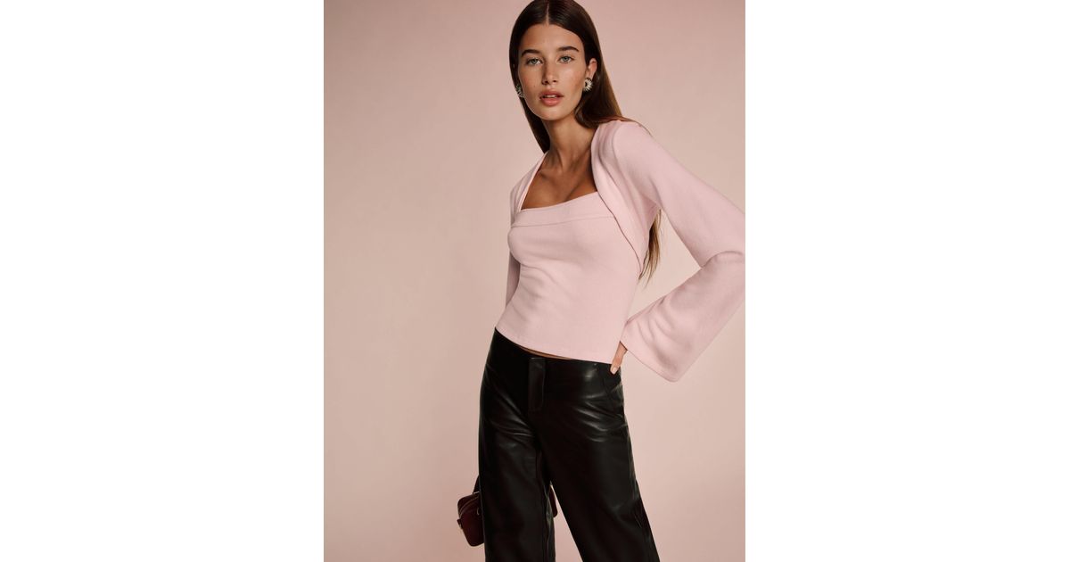 Reformation Chloe Knit Shrug Set in Pink | Lyst