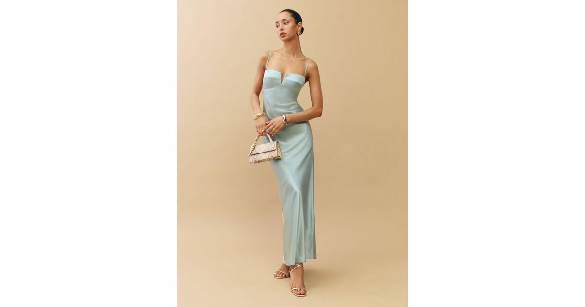 Reformation Brie Silk Dress in Natural | Lyst