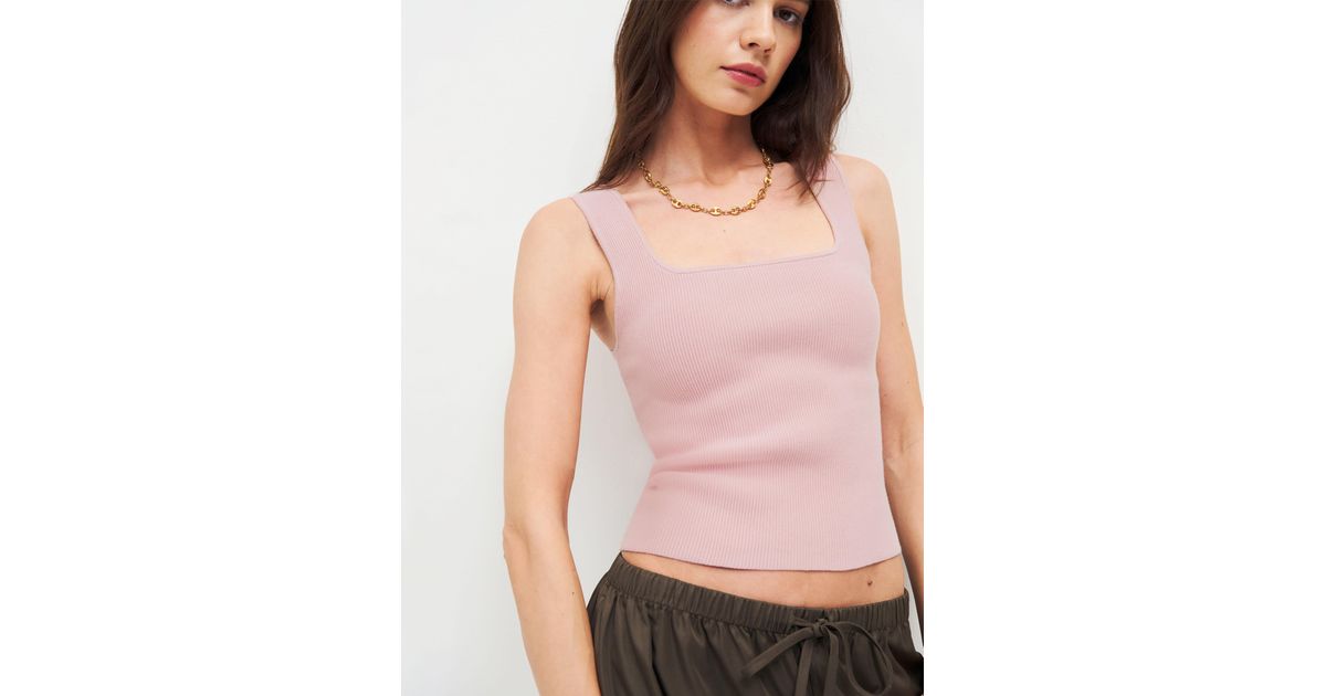 Reformation Julia Ribbed Sweater Tank in Pink | Lyst
