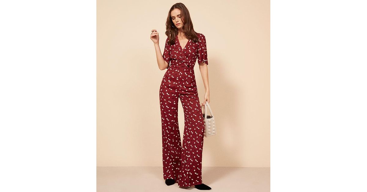 reformation red jumpsuit