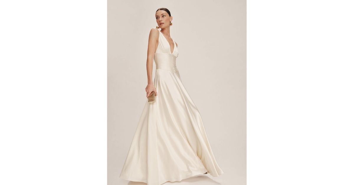 arianwen satin dress Reformation Arianwen Bridal Satin Dress, Fior Di Latte