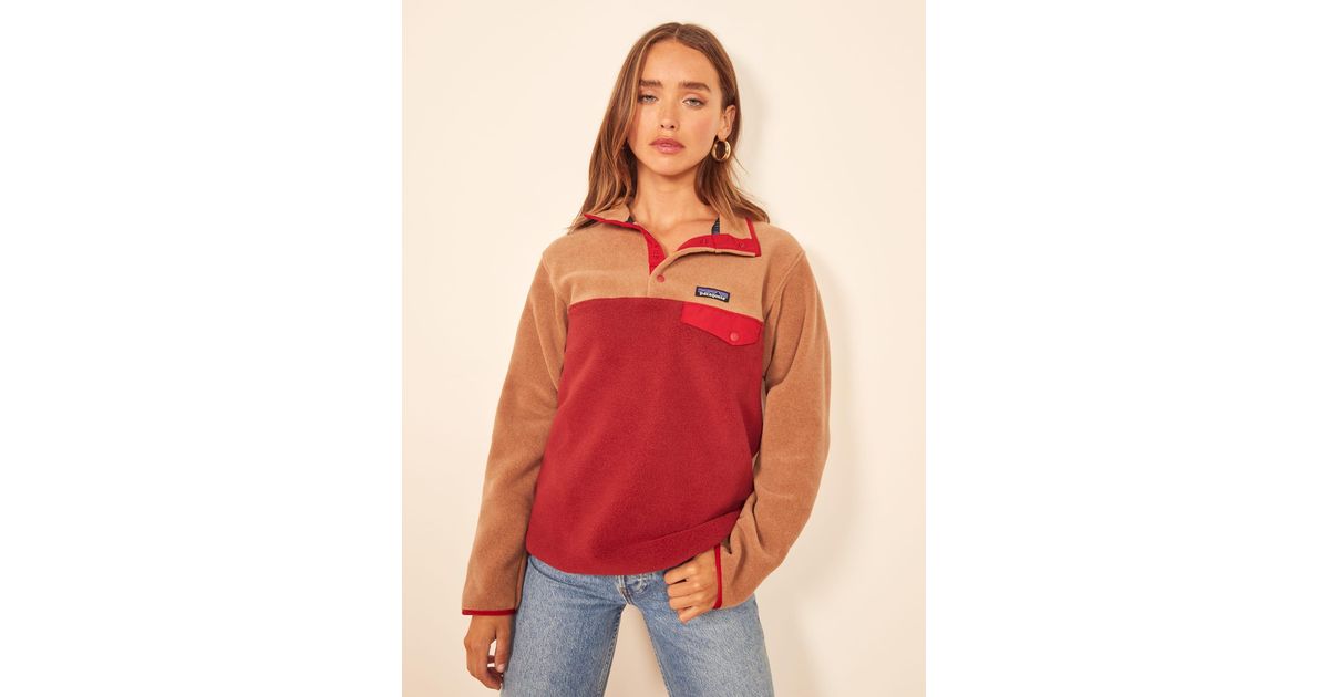 Reformation Patagonia Synchilla Snap t Pullover in Red Lyst Canada