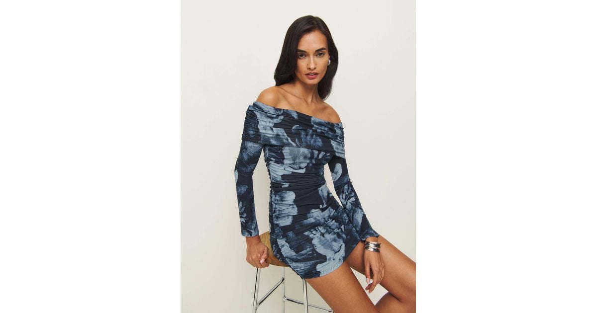 Reformation Brooks Knit Dress in Blue | Lyst Reformation Brooks Knit Dress in Blue | Lyst