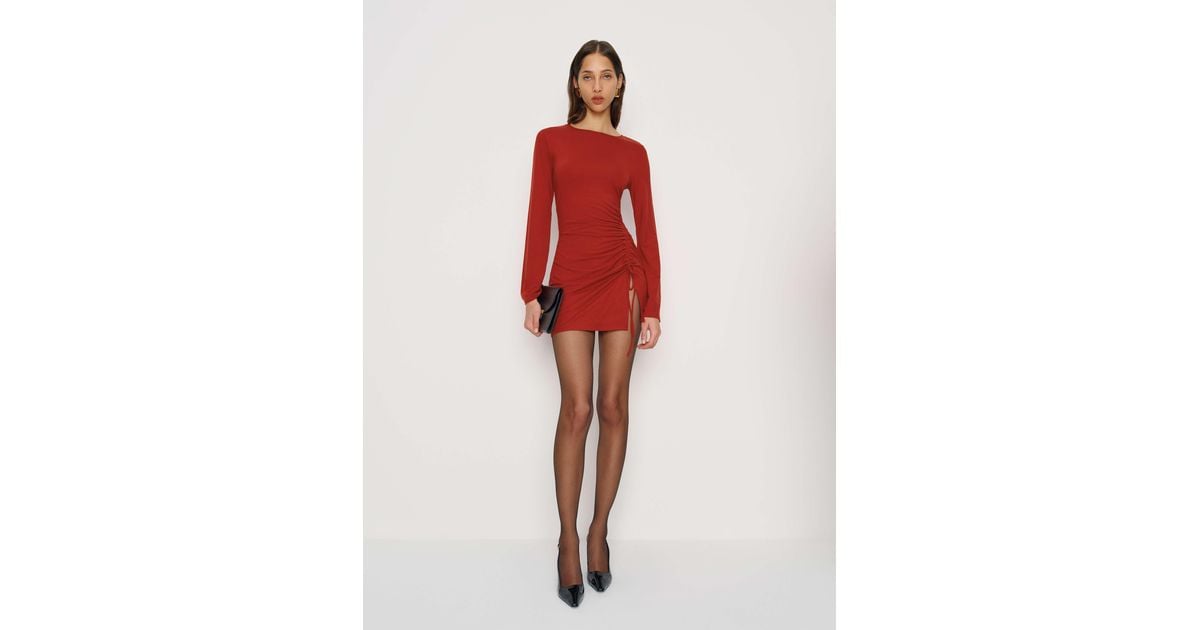 Reformation Isabella Knit Dress in Red | Lyst