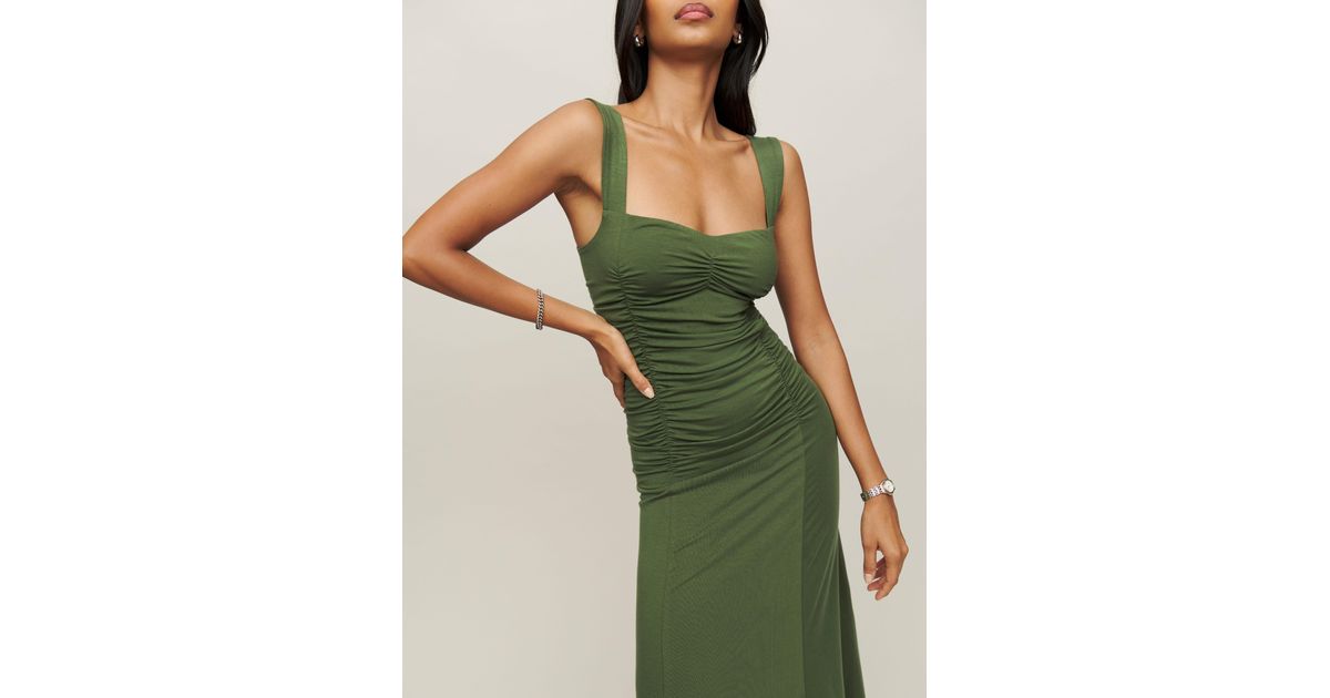 Reformation Suvi Knit Dress in Green | Lyst