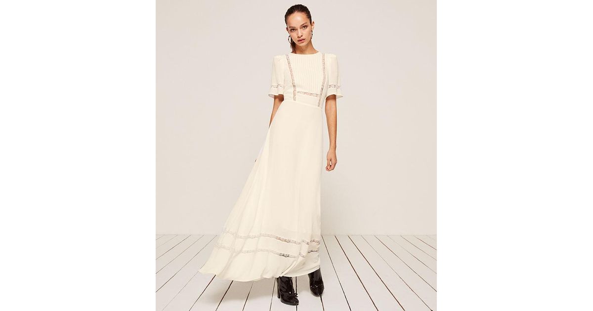 reformation white lace dress