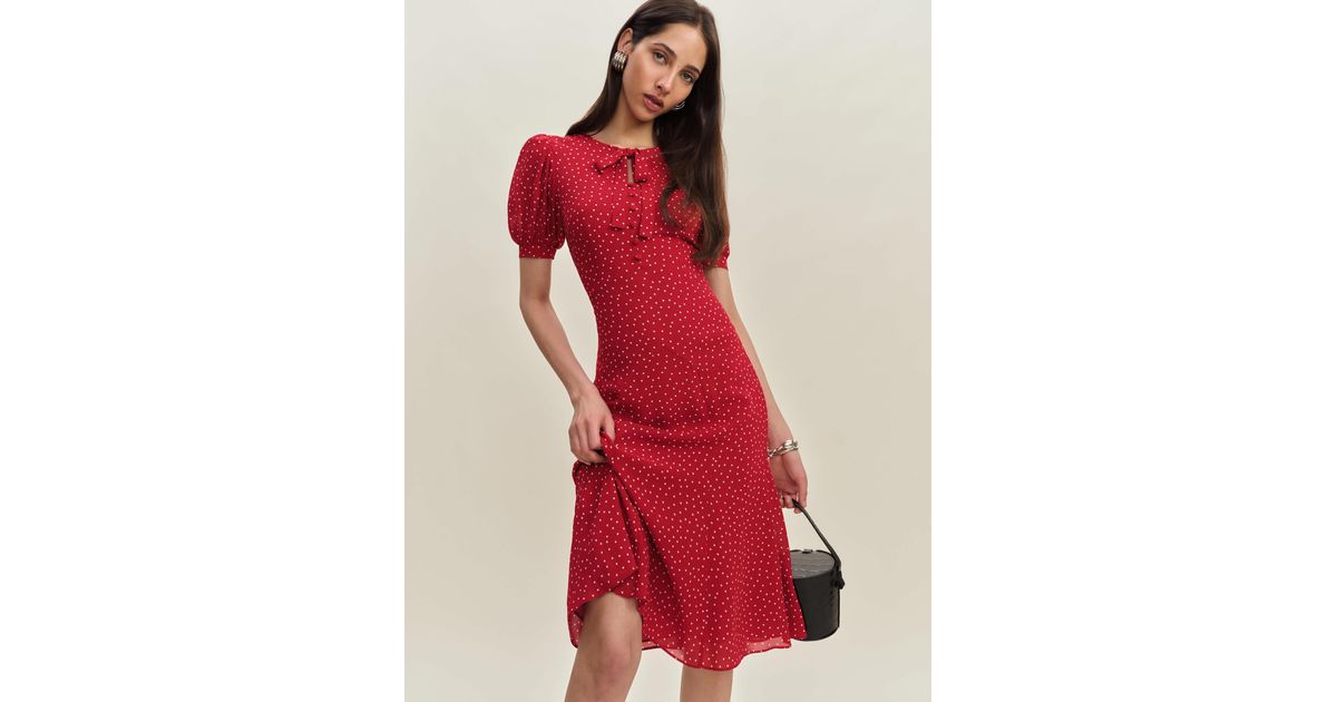 reformation delia bow midi dress New 10 Reformation x Anthropologie Delia bow midi dress