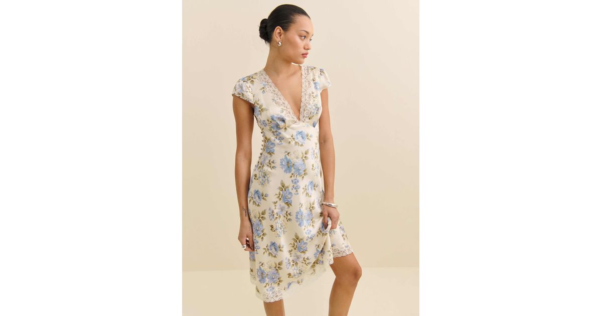 reformation florence silk dress Reformation Florence Silk Dress 2 in Natural