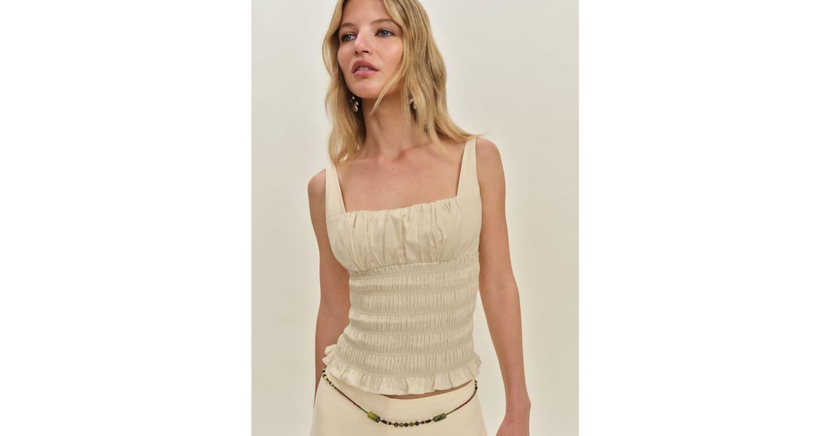 Reformation Jeanette Top Es in Natural | Lyst