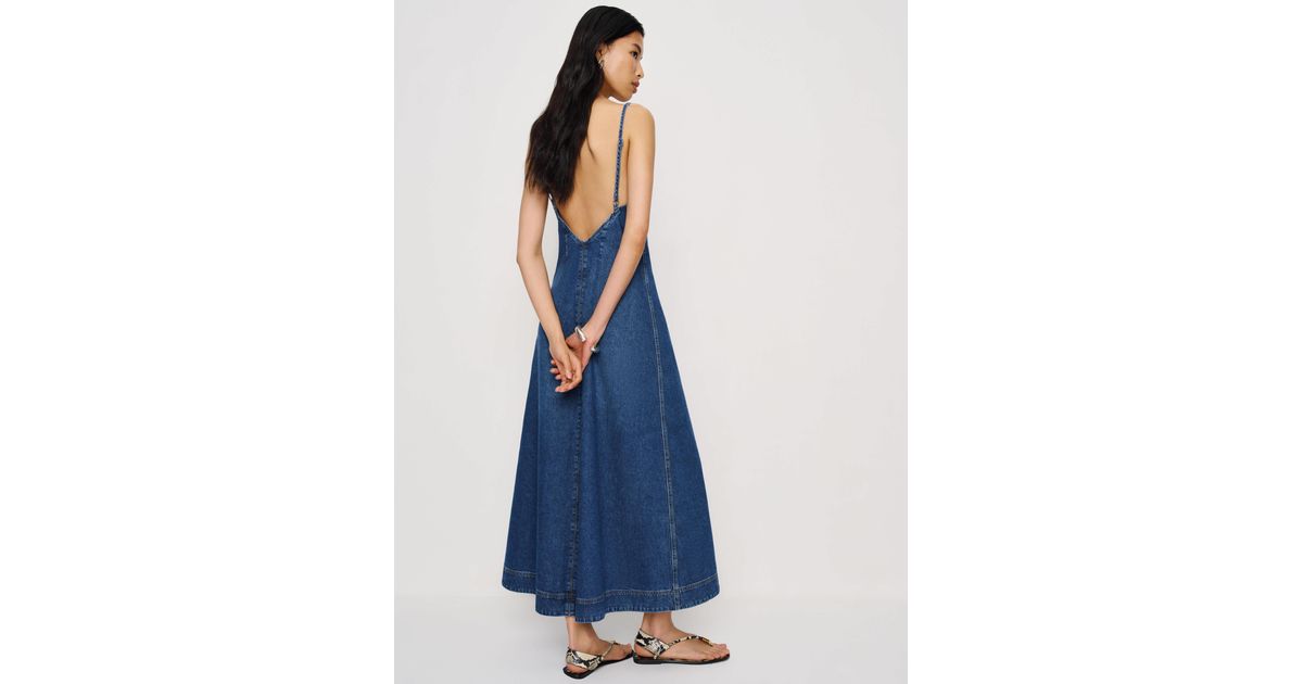 reformation celeste denim maxi dress Celeste Denim Midi Dress