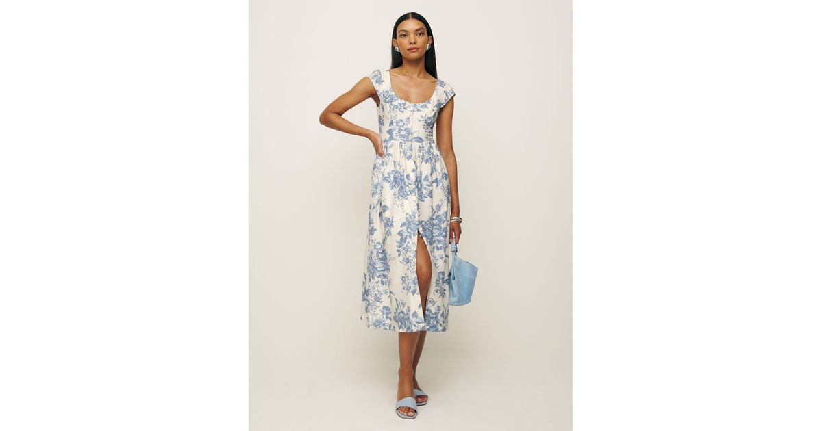 Reformation Florrie Dress in Blue | Lyst
